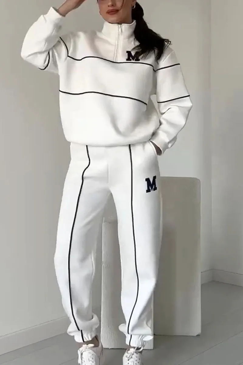 Ensemble Sportif Col Zippé – Blanc