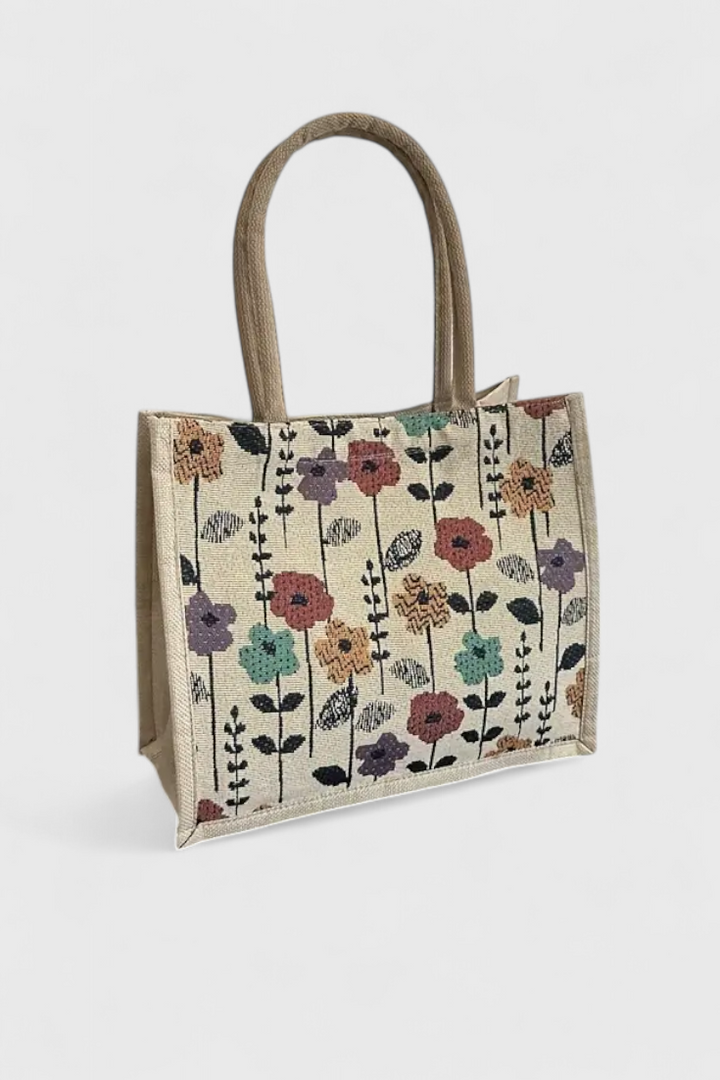 Sac Cabas à Imprimé Floral – Blanc