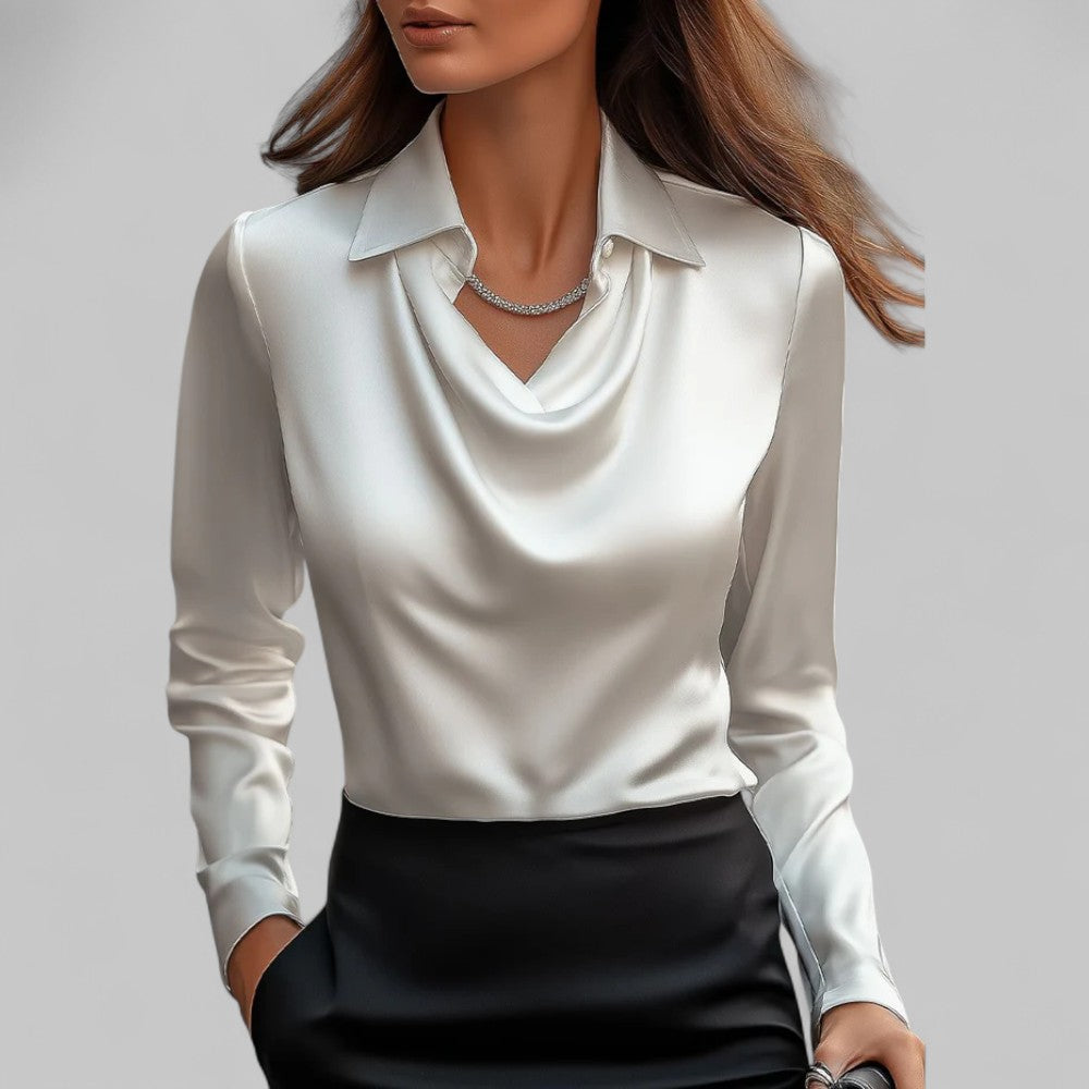 Top Élégant Col Bénitier – Blanc
