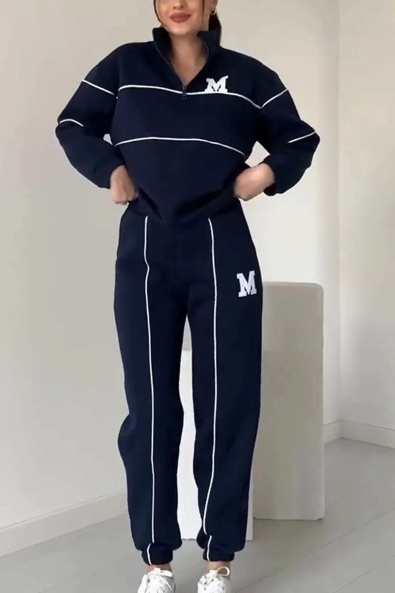 Ensemble Sportif Col Zippé – Bleu