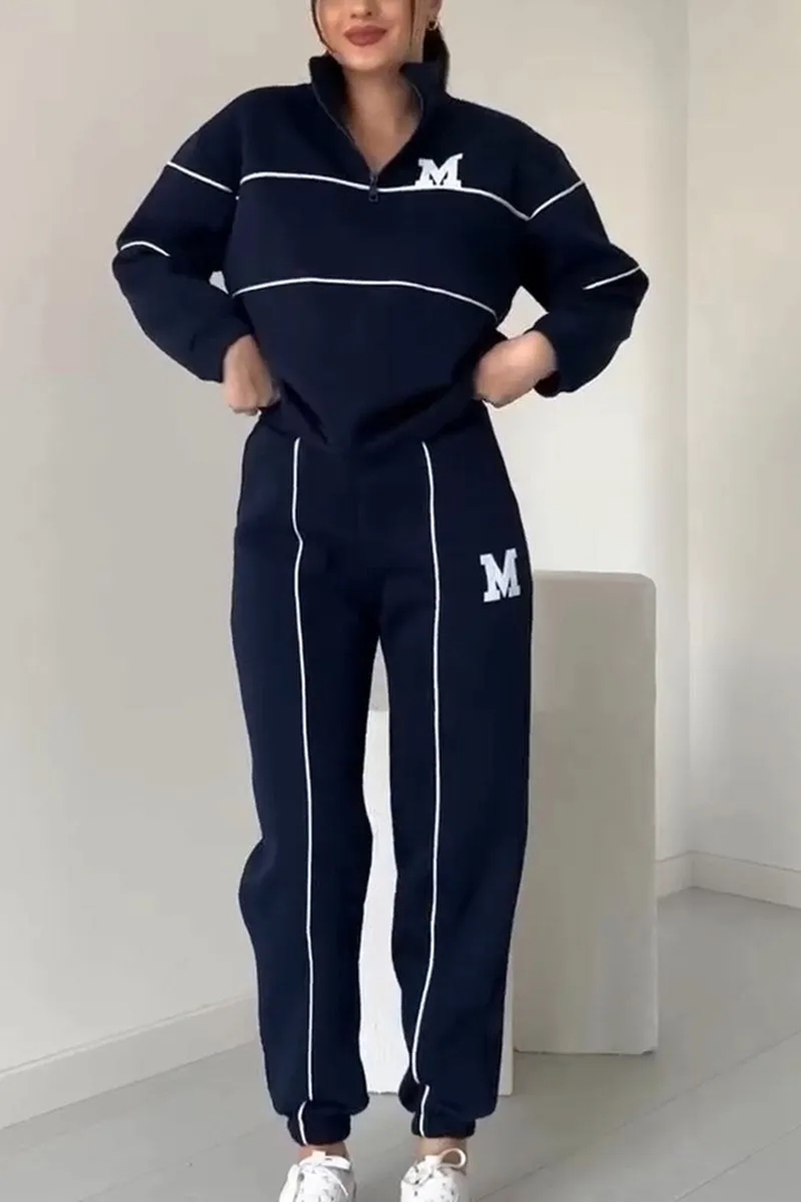 Ensemble Sportif Col Zippé – Bleu