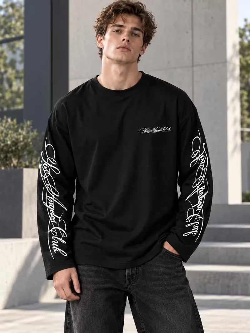 Pull Homme à Manches Imprimées – Bleu
