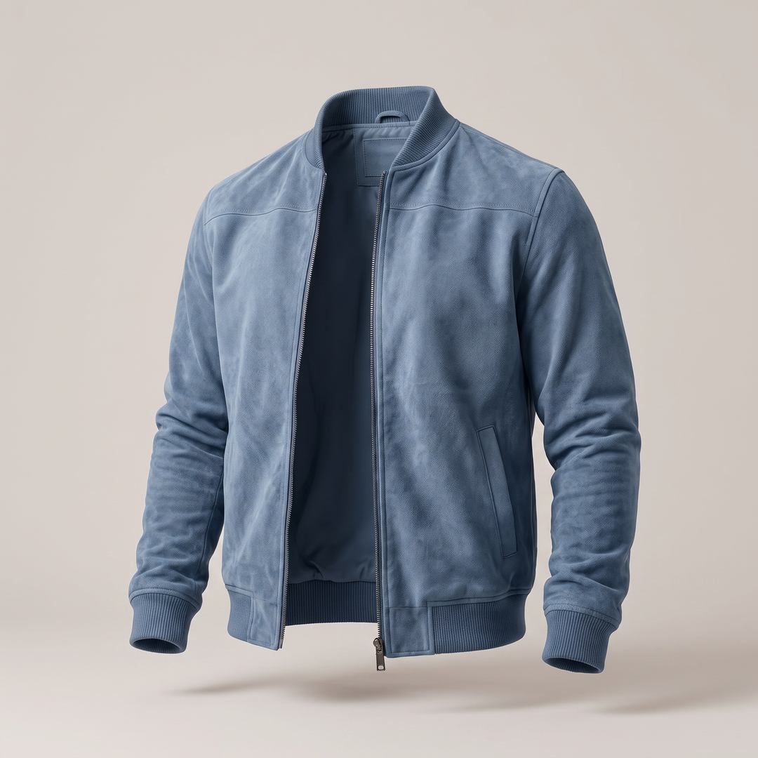 Veste Homme Style Bomber – Bleu Clair