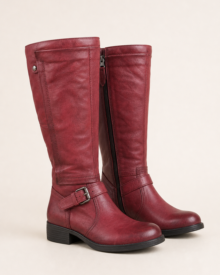 Bottes Hautes Style Cavalier – Rouge