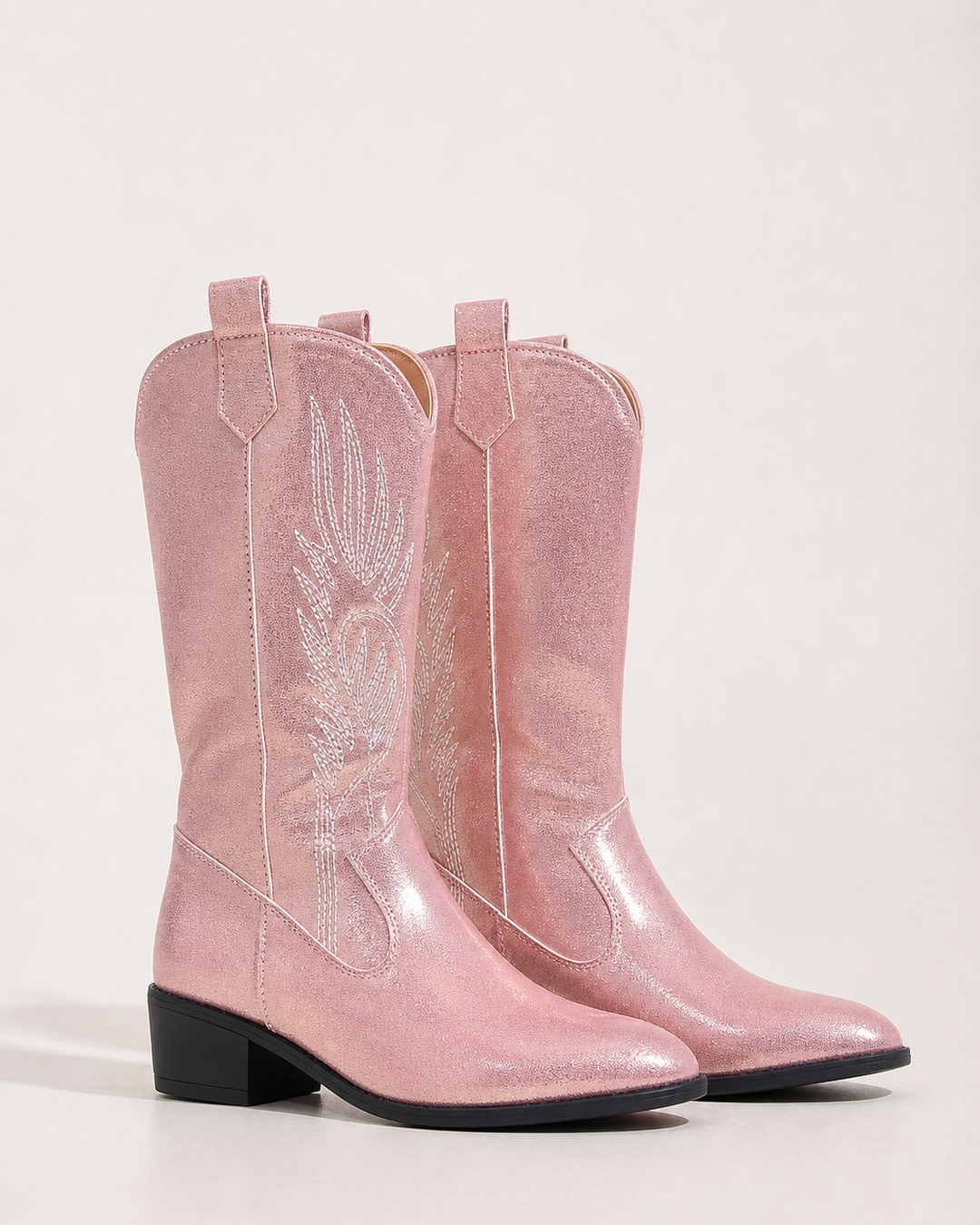 Bottes Hautes Style Western – Rose