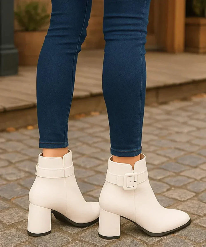 Bottines à Boucle et Talon Bloc