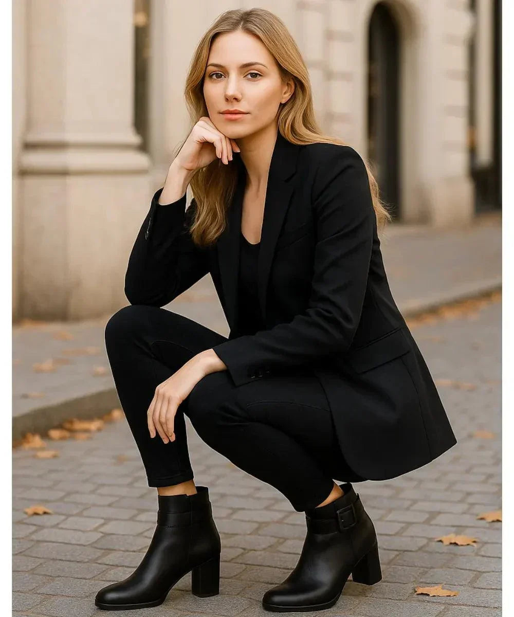 Bottines à Boucle et Talon Bloc