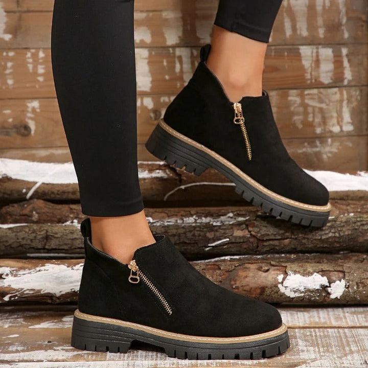 Bottines à Semelle Épaisse et Zip