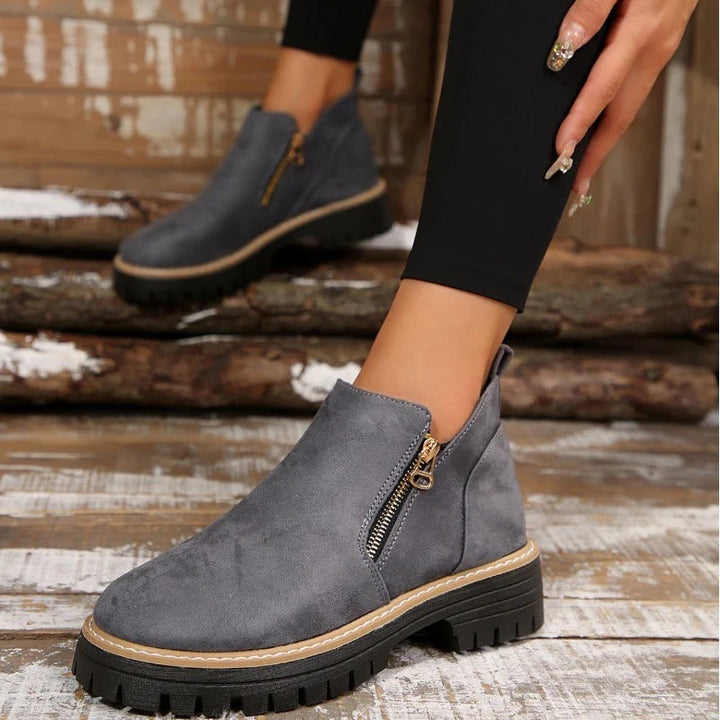 Bottines à Semelle Épaisse et Zip