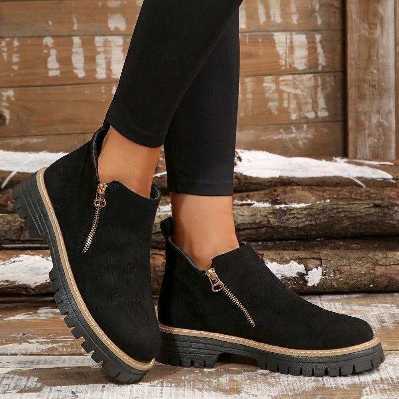 Bottines à Semelle Épaisse et Zip