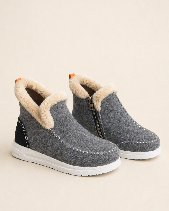 Bottines Doublées Style Urbain – Gris