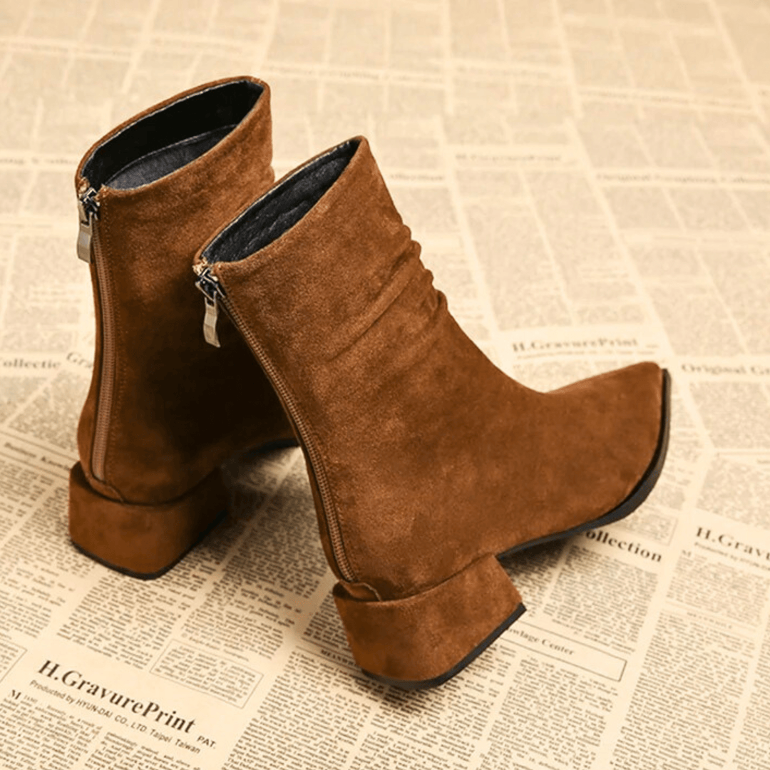 Bottines Drapées à Bout Pointu