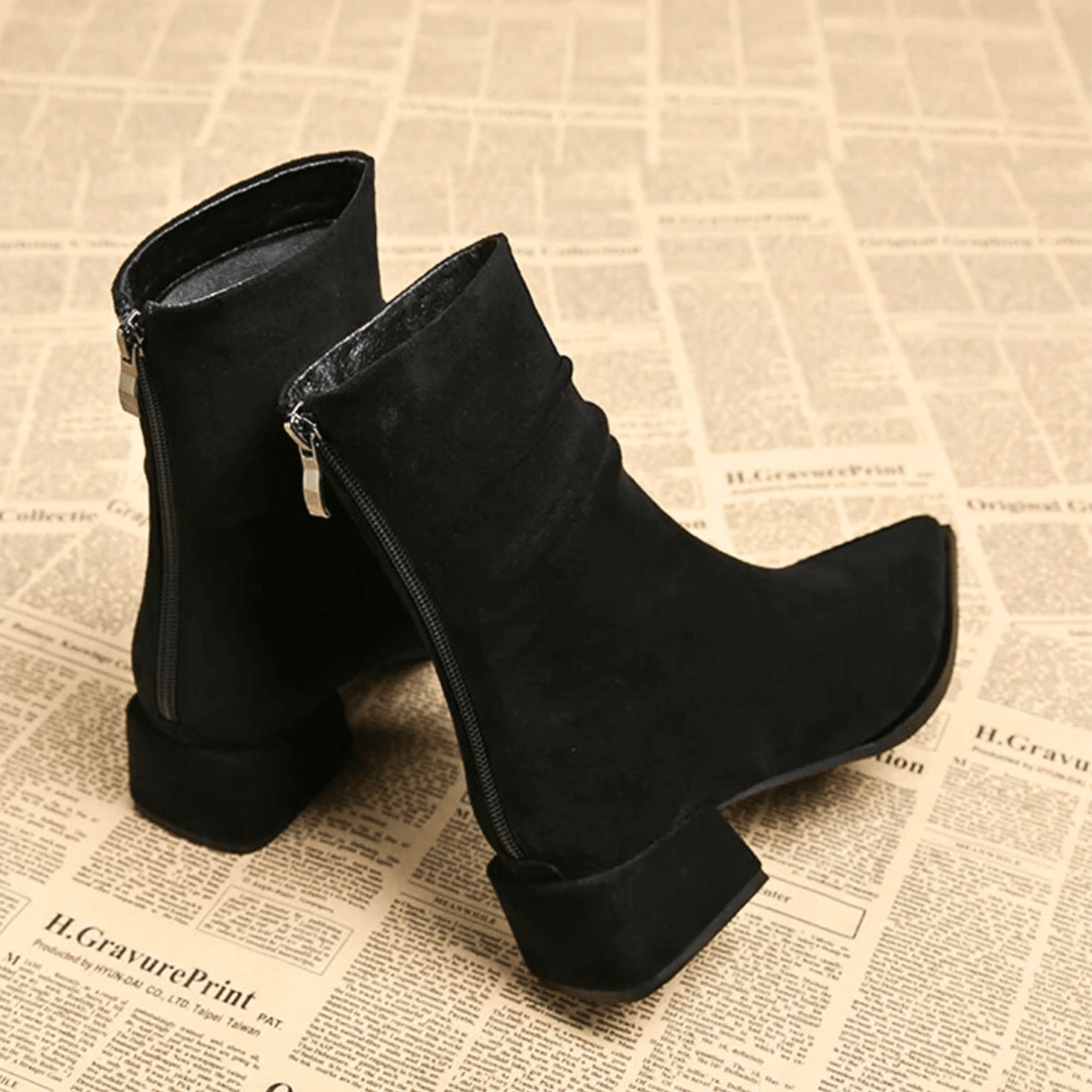 Bottines Drapées à Bout Pointu