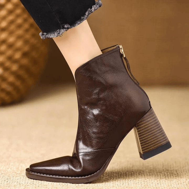 Bottines Minimalistes à Bout Carré