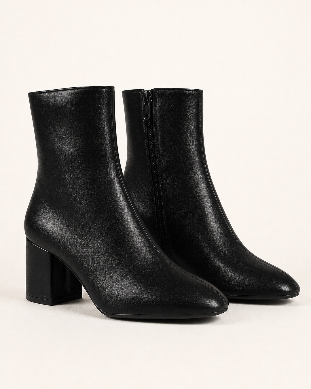 Bottines Modernes à Talon Bloc – Noir