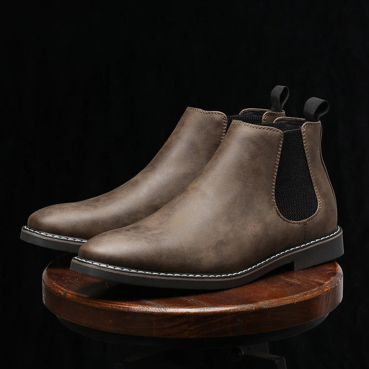 Bottines Plates à Panneau Latéral – Gris