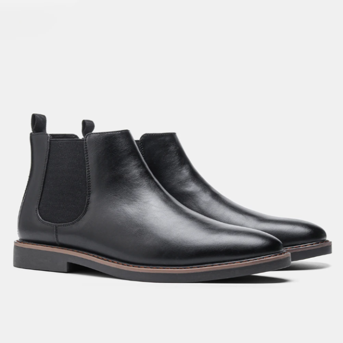 Bottines Plates à Panneau Latéral – Noir