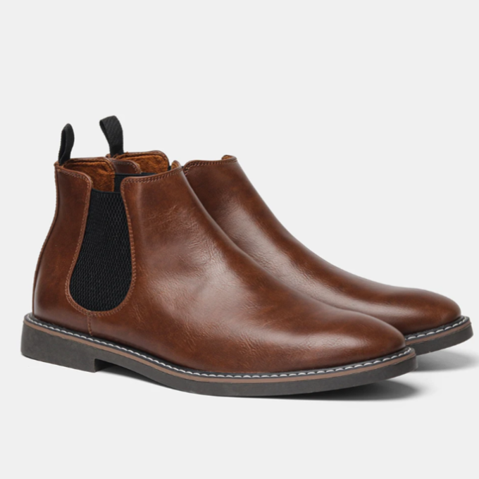 Bottines Plates à Panneau Latéral – Sable