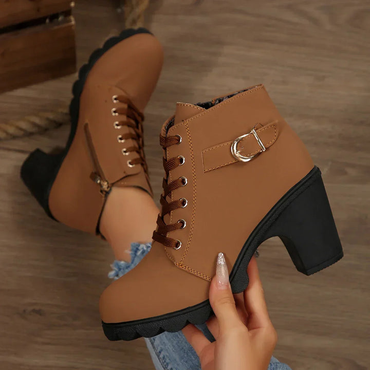 Bottines Urbaines à Lacets – Marron Châtaigne