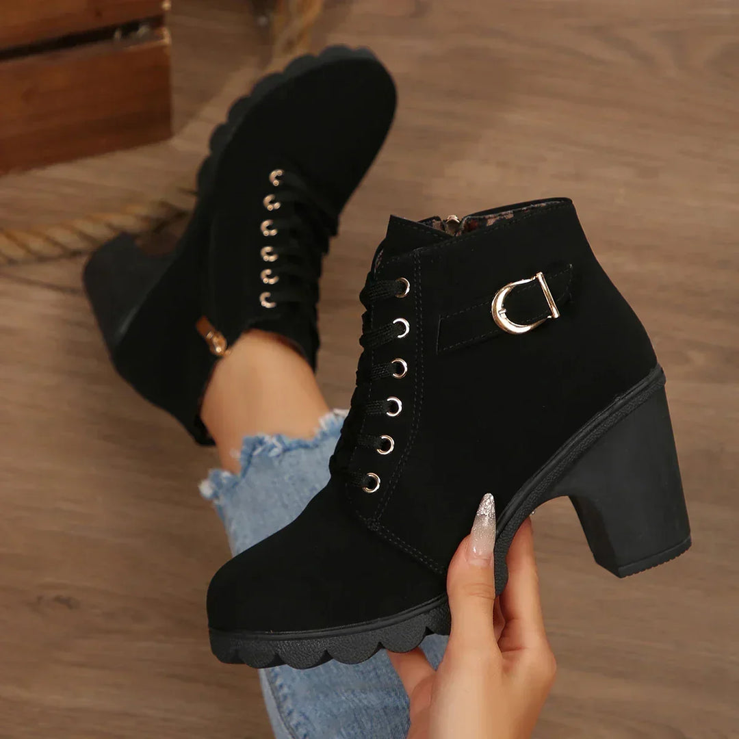 Bottines Urbaines à Lacets – Noir Onice