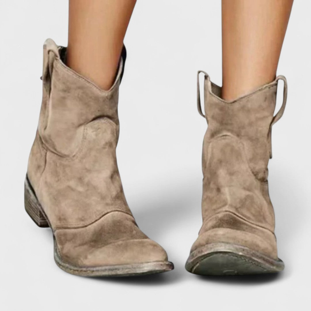 Bottines Western à Bout Pointu – Marron Clair