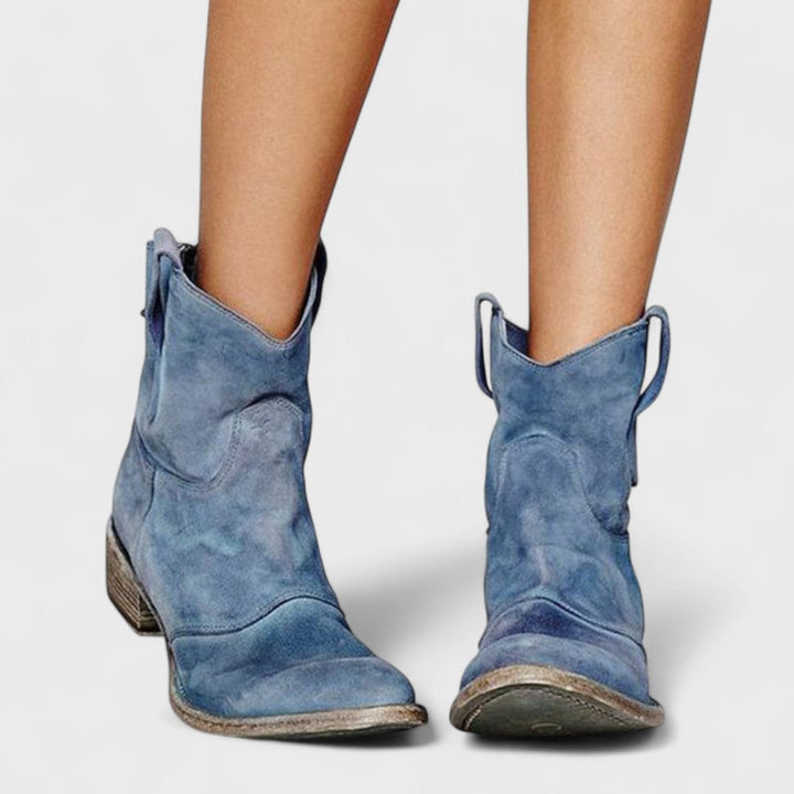 Bottines Western à Bout Pointu – Bleu Clair