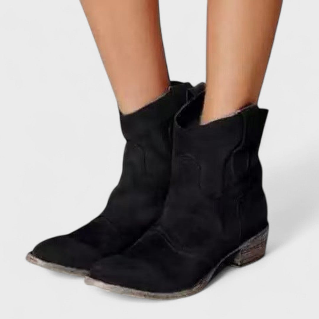 Bottines Western à Bout Pointu – Noir