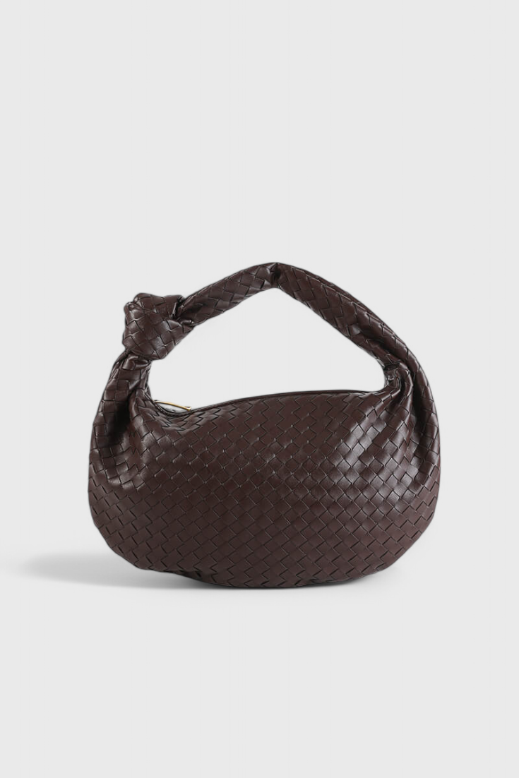 Sac Porté Épaule Tressé – Café