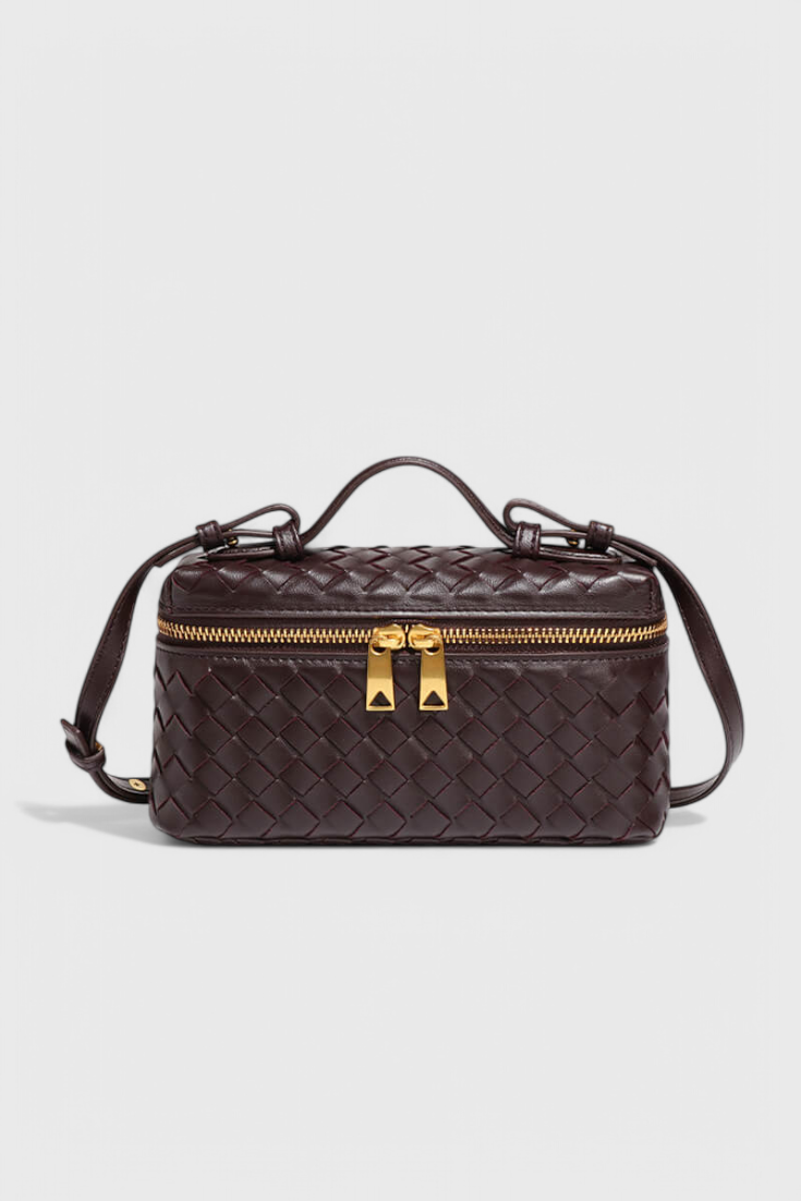Sac Tressé Style Vanity – Café