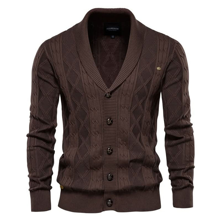 Cardigan Élégant à Col Châle – Café