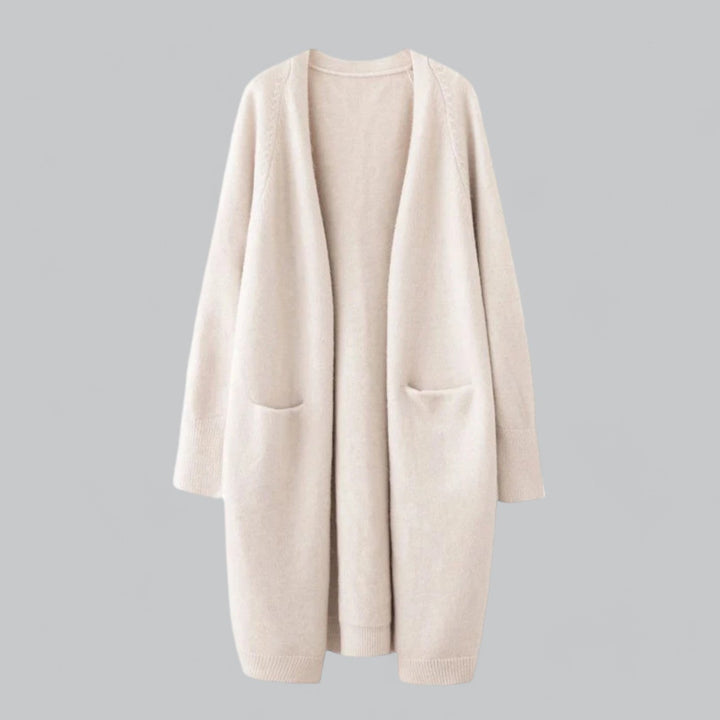 Cardigan Long Coupe Ample – Beige