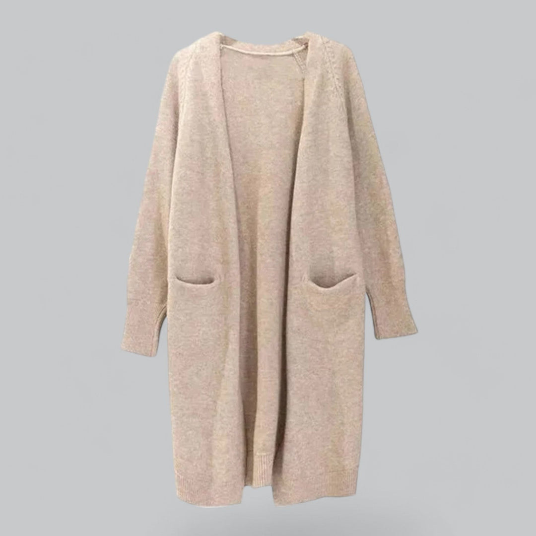 Cardigan Long Coupe Ample – Kaki