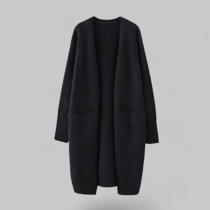 Cardigan Long Coupe Ample – Noir