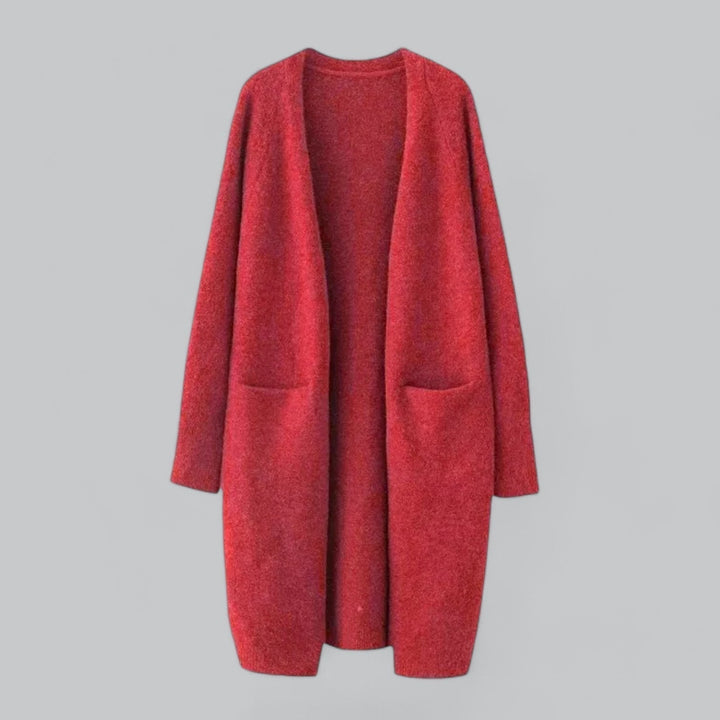 Cardigan Long Coupe Ample – Rouge