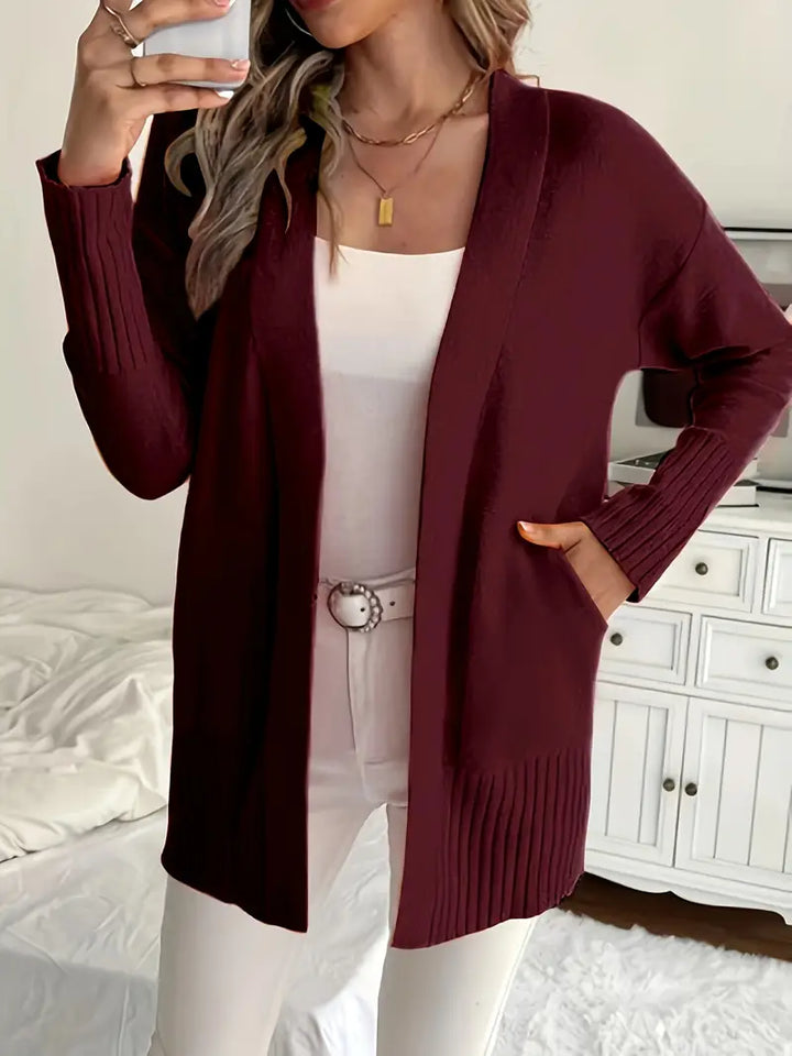Cardigan long et douillet – Bordeaux
