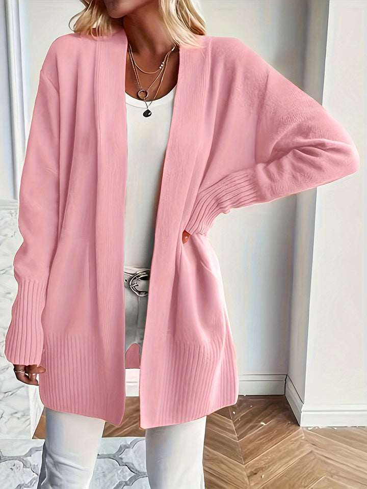 Cardigan long et douillet – Rose