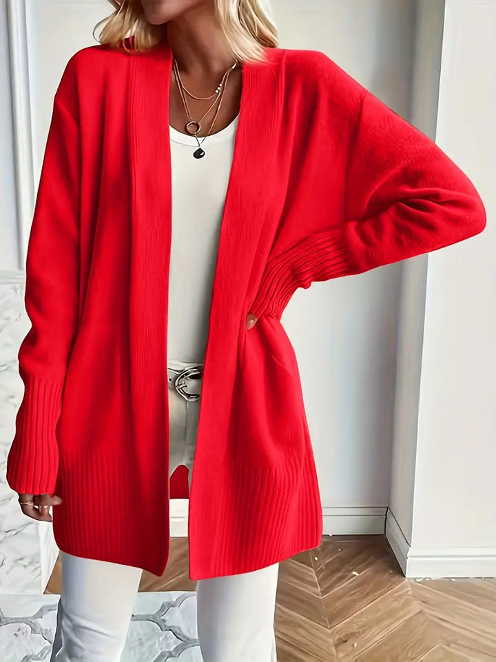 Cardigan long et douillet – Rouge