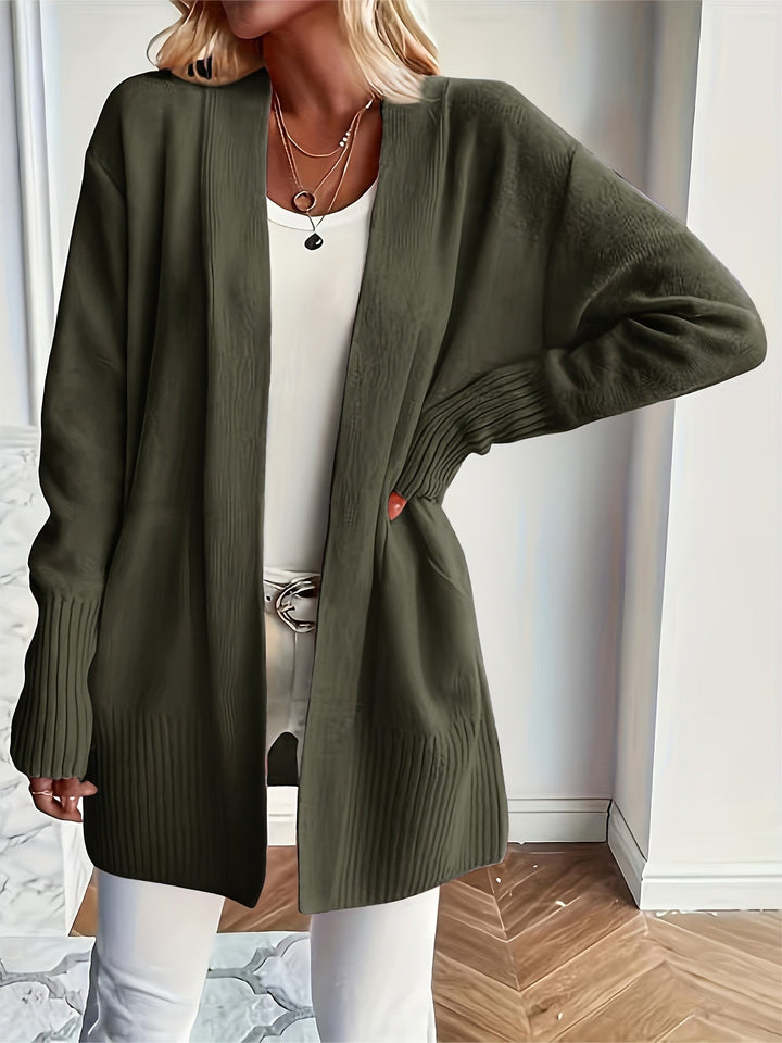 Cardigan long et douillet – Vert Olive