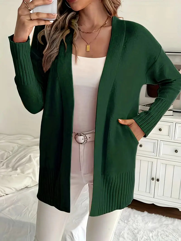 Cardigan long et douillet – Vert Foncé