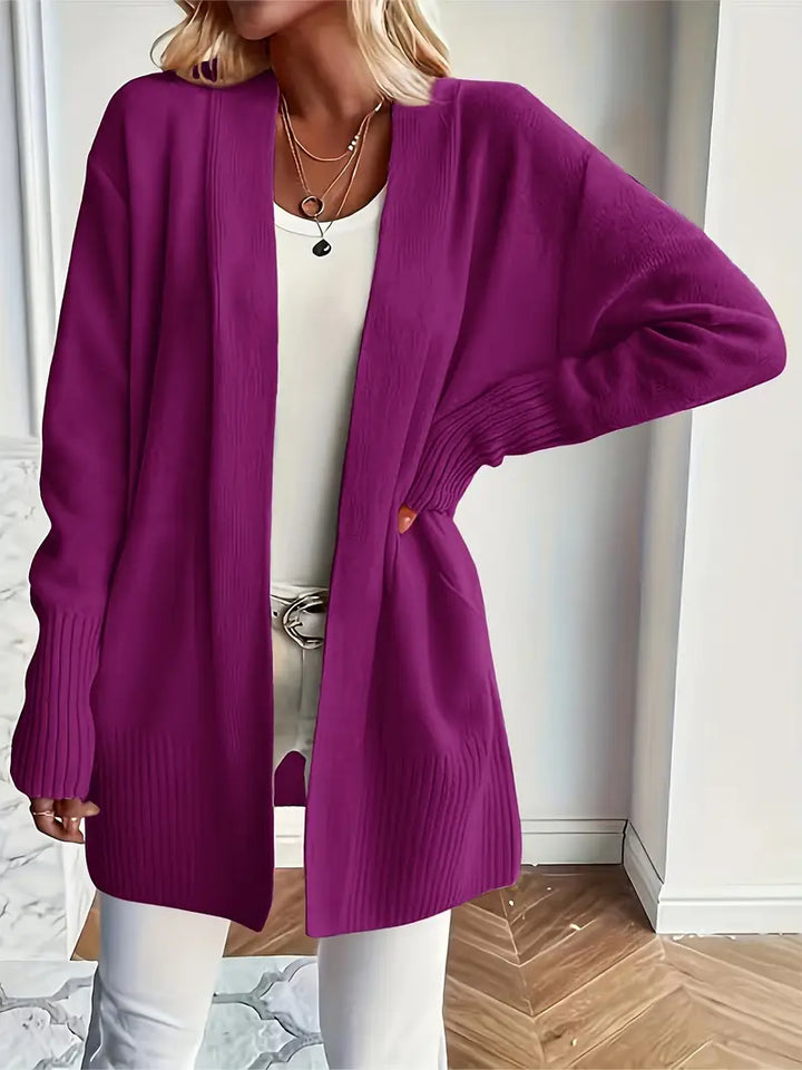 Cardigan long et douillet – Violet Foncé