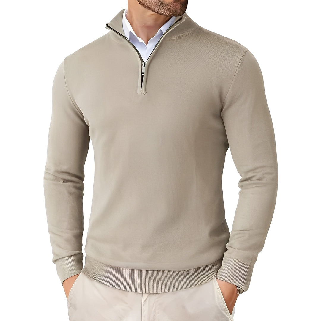 Cardigan Polyvalent à Col Zippé – Kaki