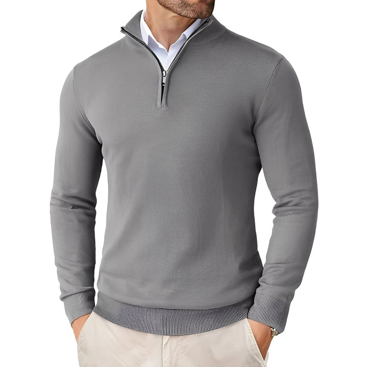 Cardigan Polyvalent à Col Zippé – Gris Foncé