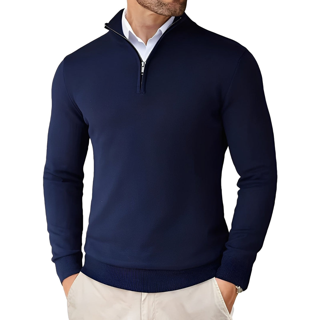 Cardigan Polyvalent à Col Zippé – Bleu