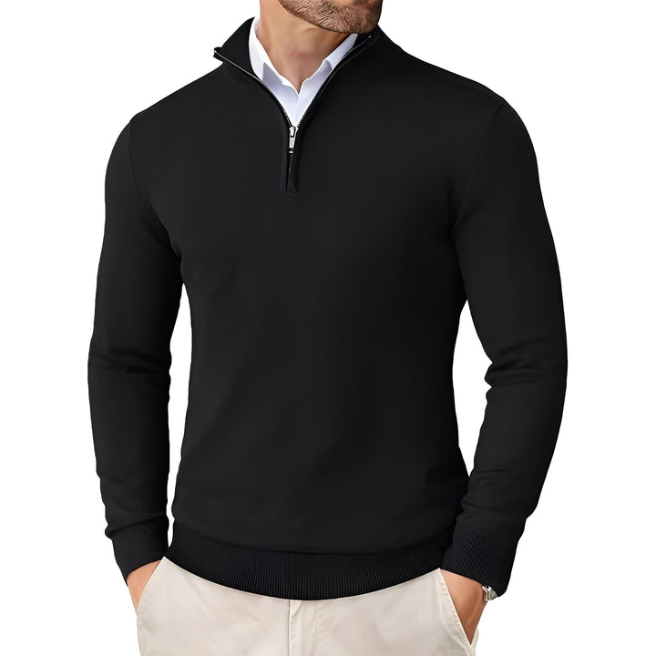 Cardigan Polyvalent à Col Zippé – Noir