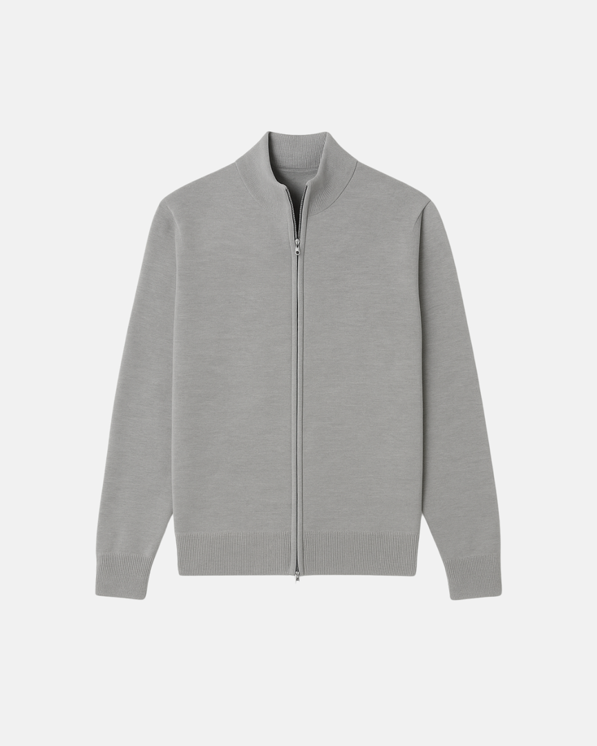 Cardigan Zippé Style Épuré – Gris