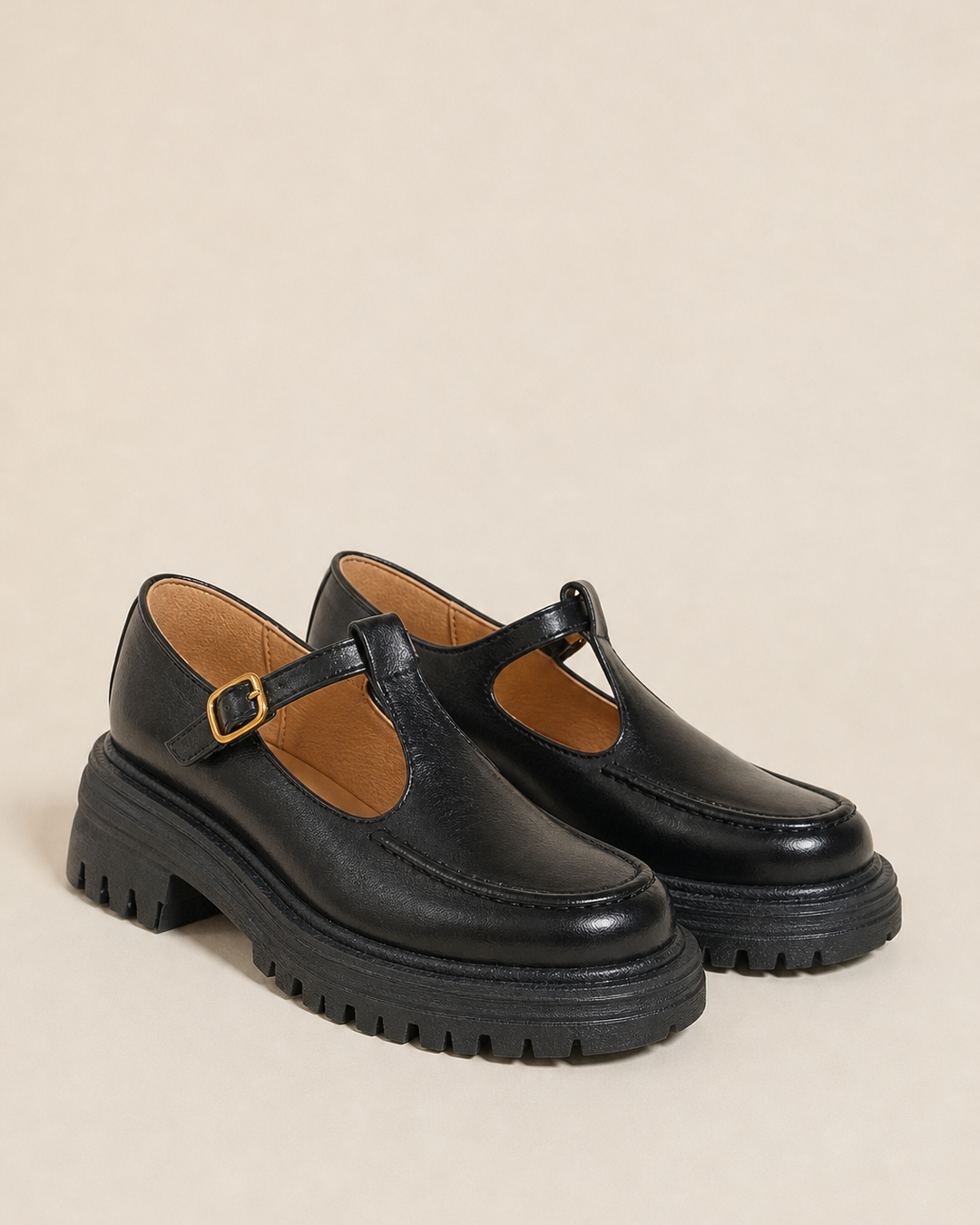Chaussures Salomé à Semelle Épaisse – Noir