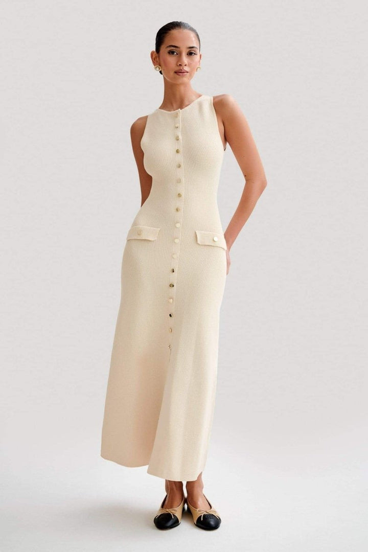 Elegantes cremefarbenes Kleid