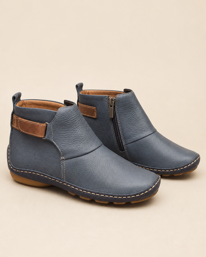 Bottines Confortables à Bride – Gris