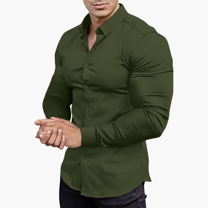 Chemise Homme Coupe Cintrée – Vert Foncé