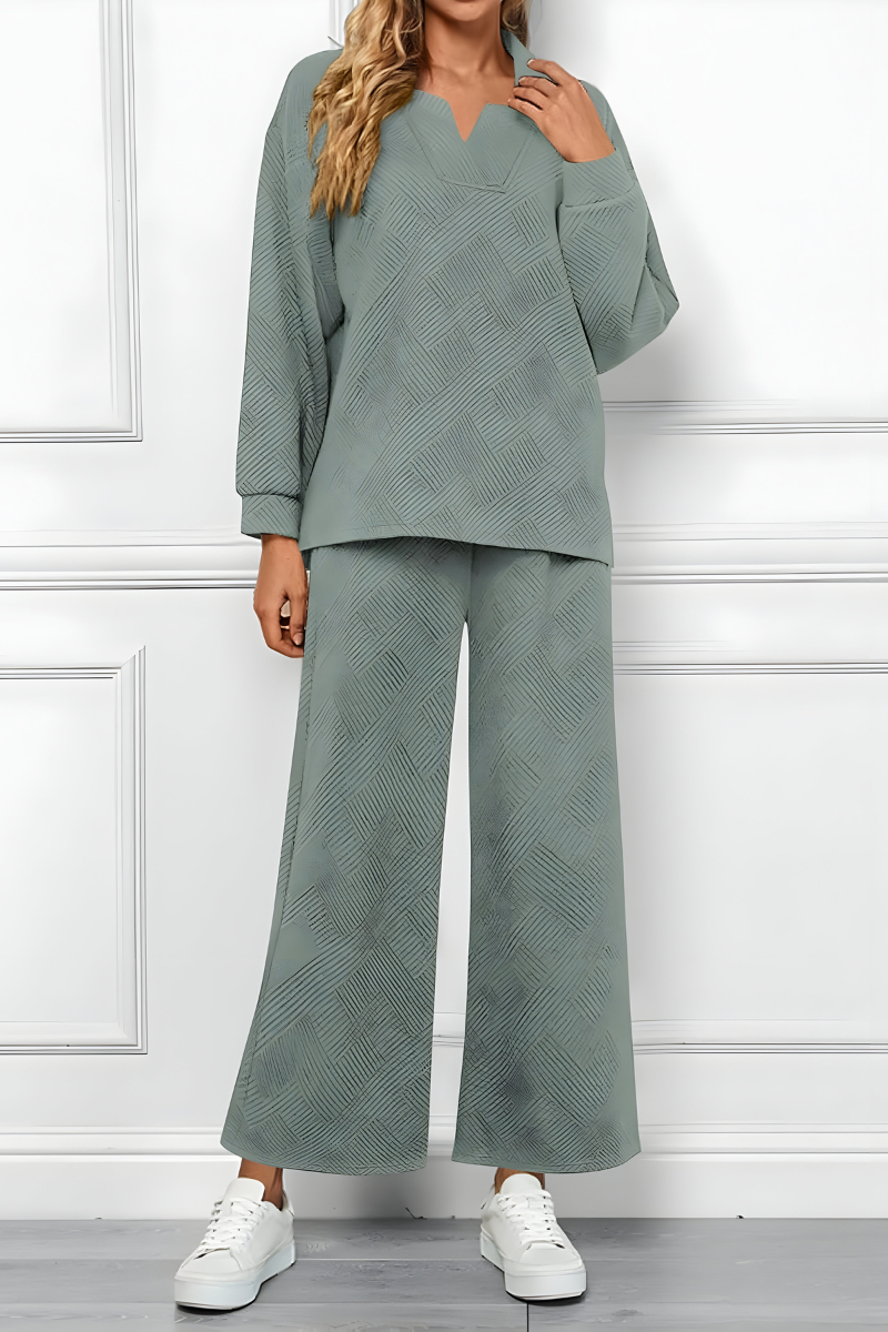 Ensemble Pantalon Large Texturé